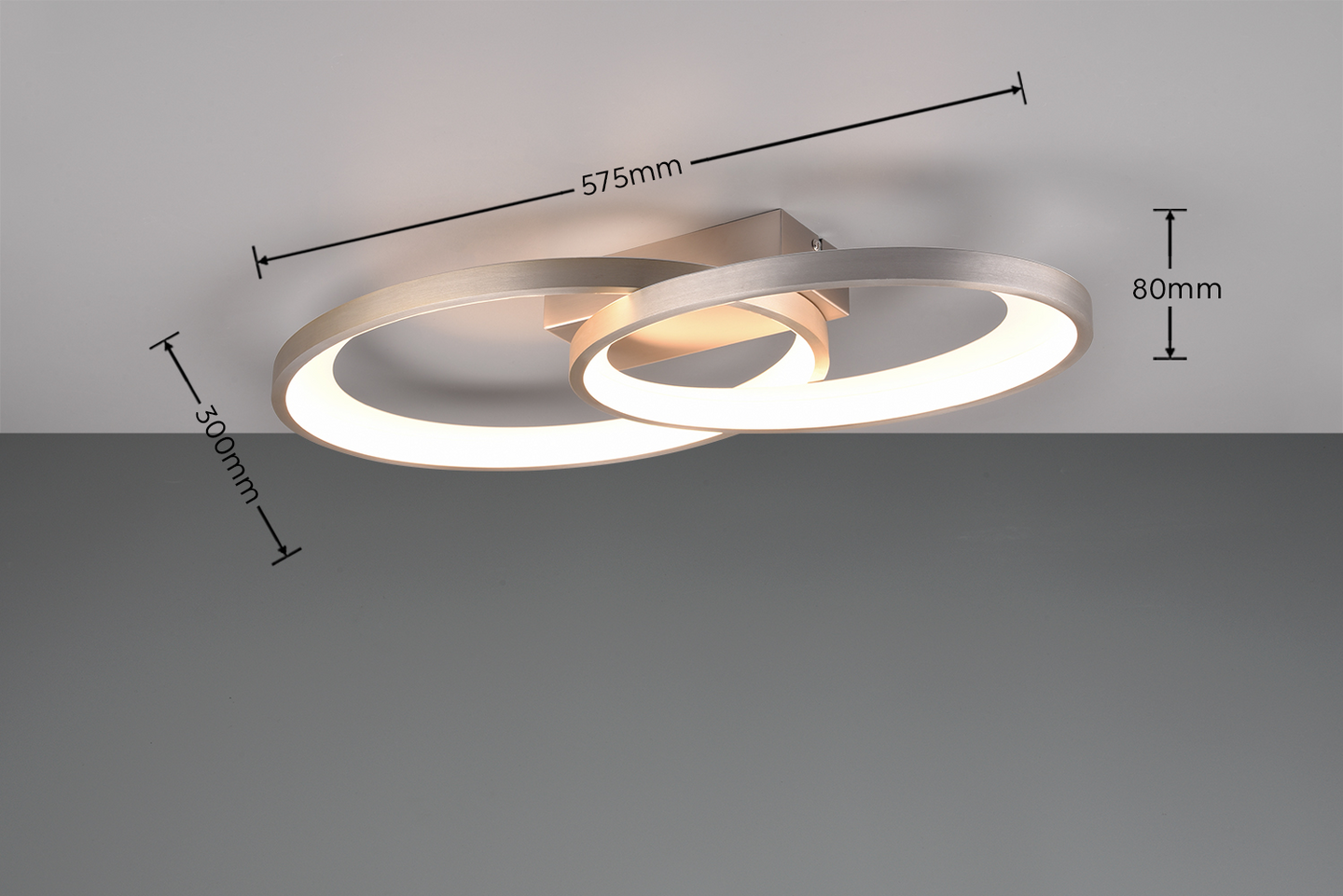 Kattovalaisin TRIO Malaga led 2900lm harjattu teräs