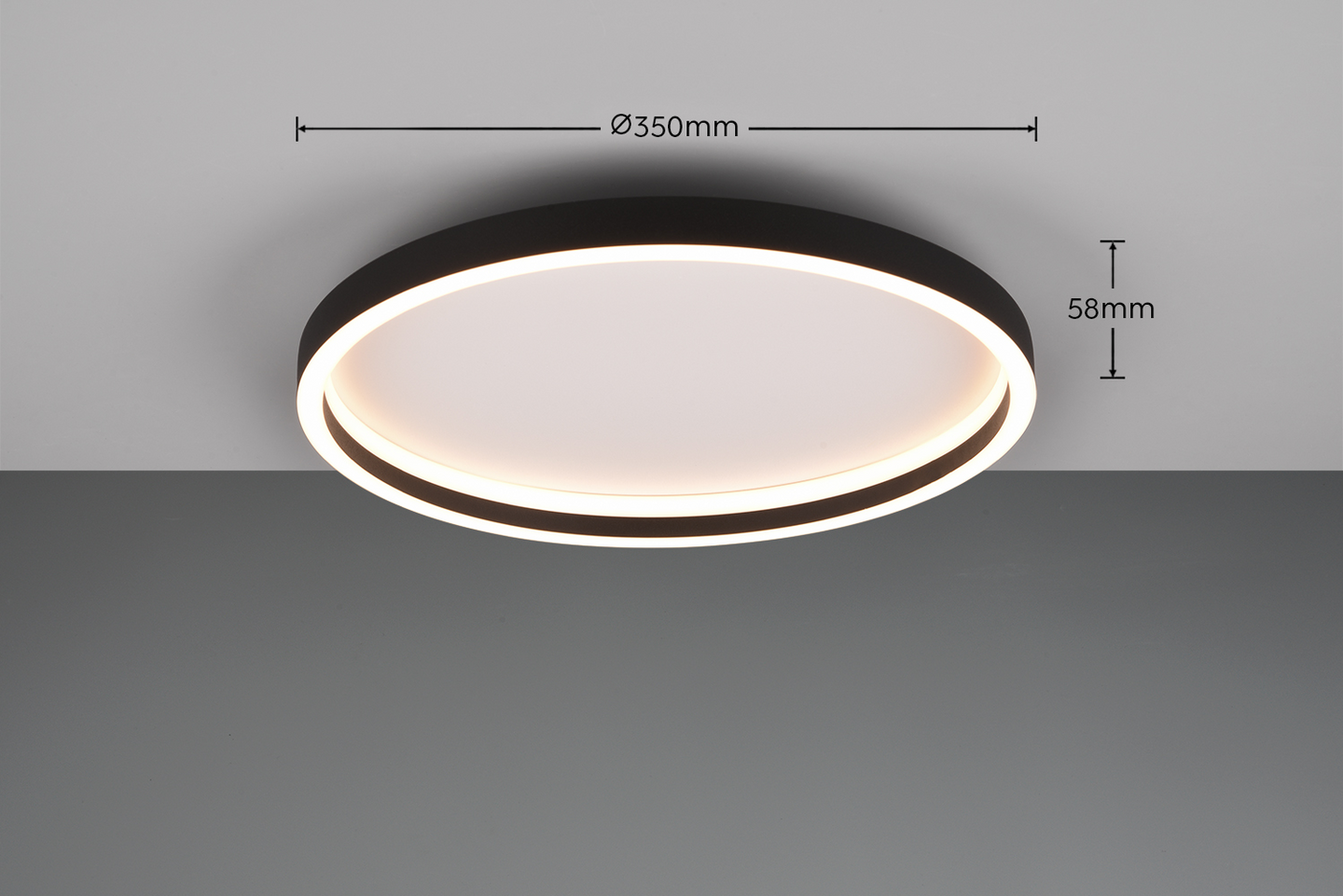 Plafondi TRIO Rotonda led 2600lm 35cm mattamusta