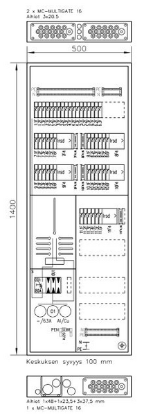 Mittauskeskus uppo/pinta UTU Boxer 3848P63-Y V 63A IP30 FE