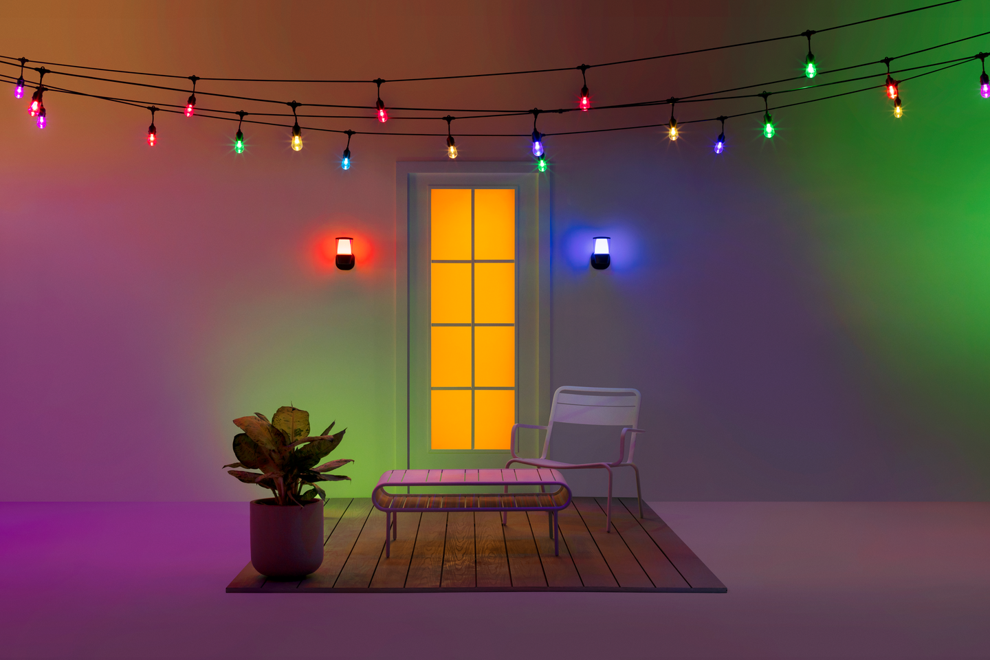 Ulkoseinävalaisin WiZ Elpas 650lm 8,5W 2700-5000K RGB