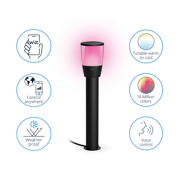 Ulkopylväsvalaisin WiZ Elpas 320lm 3,6W 2700-5000K RGB laajennuspakkaus