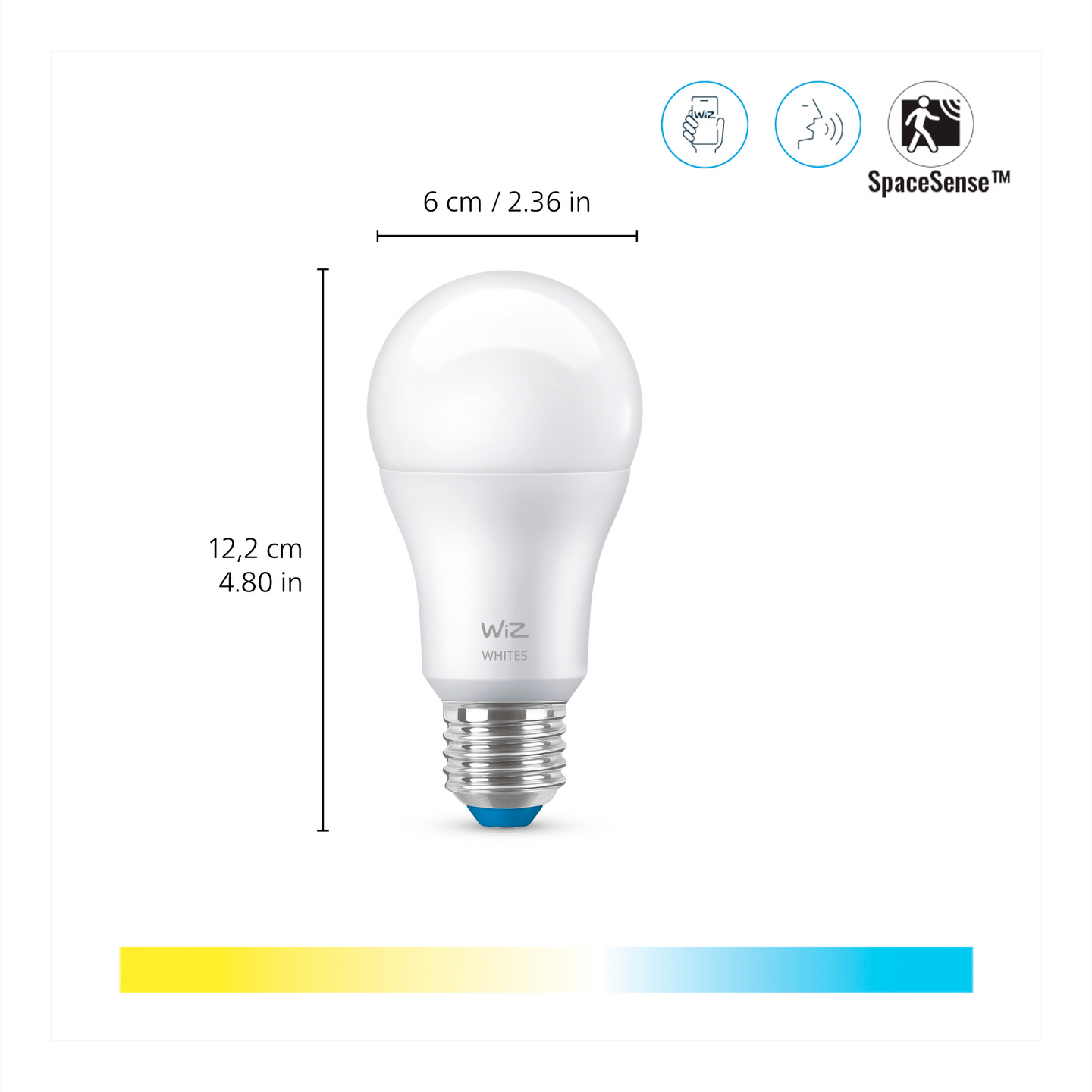 Led-lamppu WiZ wi-fi 8W E27 A60 927-65 Tunable White 2kpl