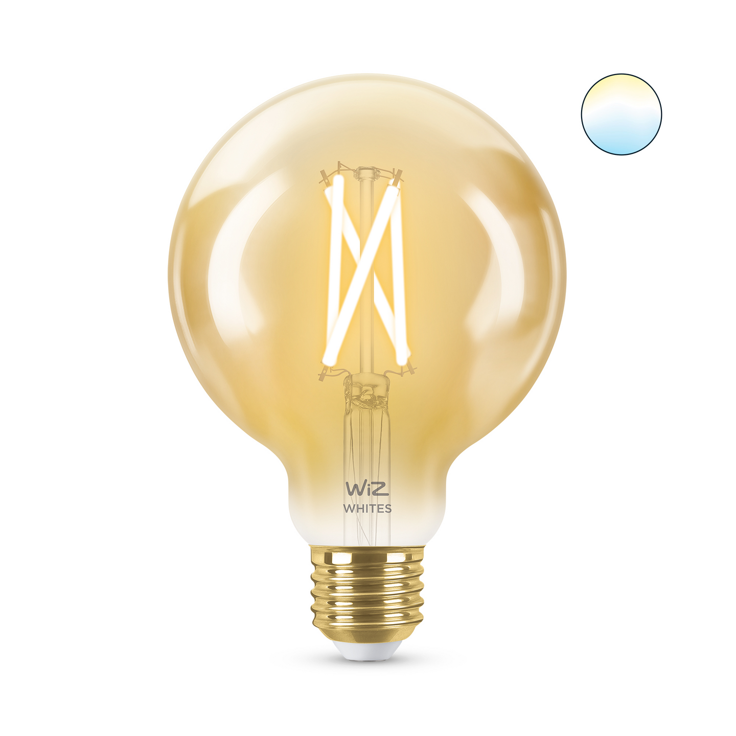 Led-lamppu WiZ Wi-Fi 7W E27 TW G95 920-50 Filament meripihka