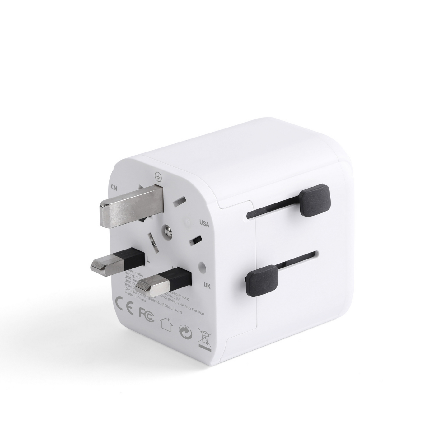 Matka-adapteri Opal 250v 10a 2500w usb-lähtö