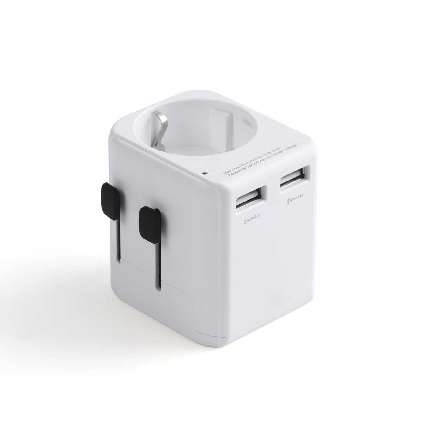 Matka-adapteri Opal 250v 10a 2500w usb-lähtö