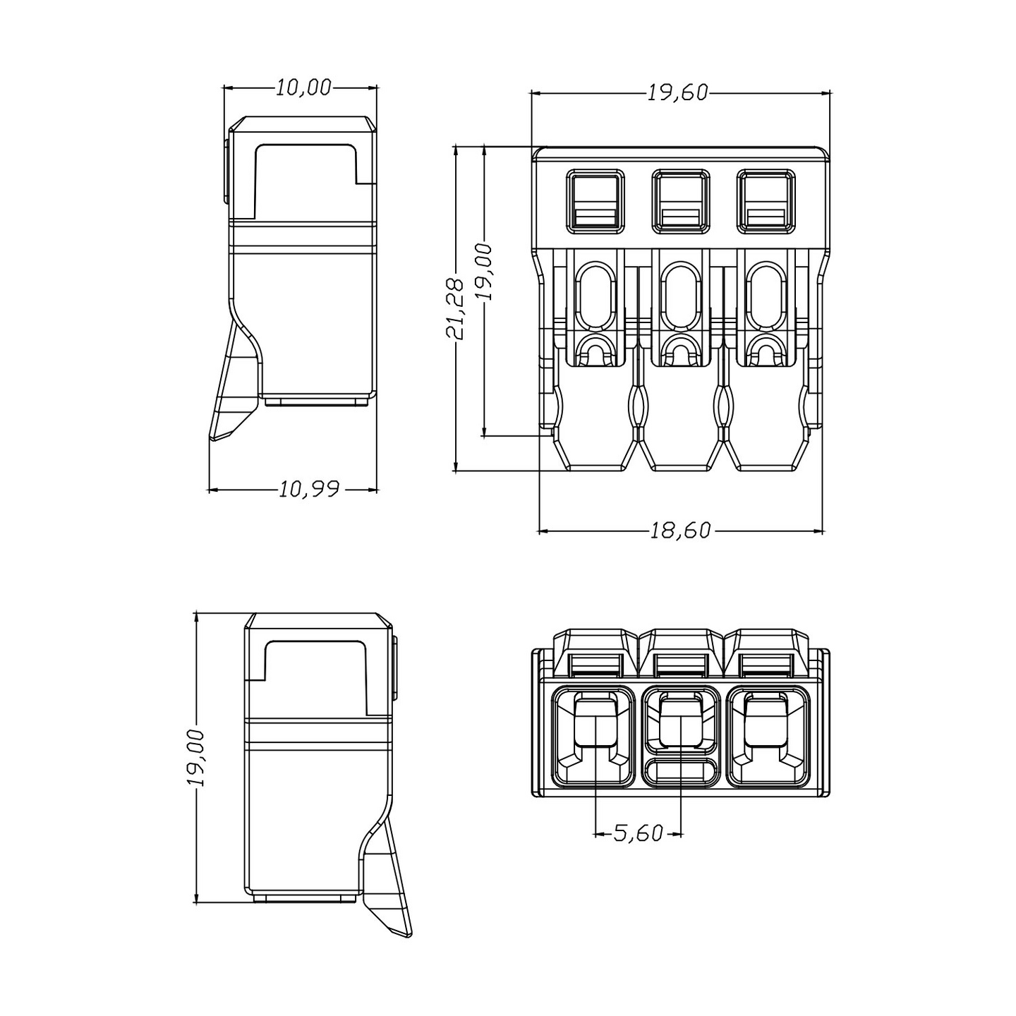 Rasialiitin Opal 922 3-napainen vivullinen (10 Kpl)