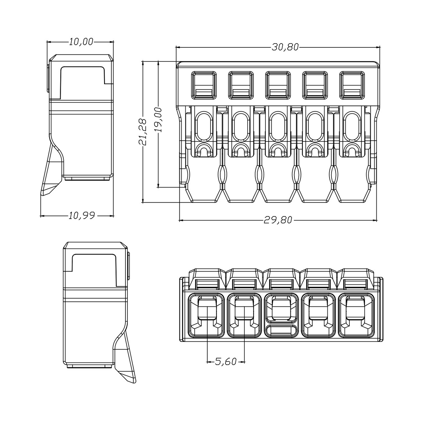 Rasialiitin Opal 922 5-napainen vivullinen (5 Kpl)