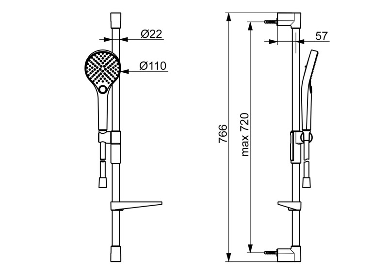 Suihkusetti Oras 2790N-33 Optima Style musta
