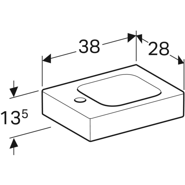 Pesuallas Geberit iCon L38cm hanareikä vasemmalla KeraTect
