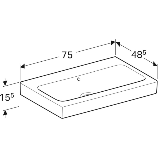 Pesuallas Geberit iCon L75cm ylivuoto KeraTect