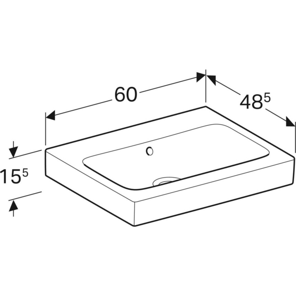 Pesuallas Geberit iCon L60cm ylivuoto