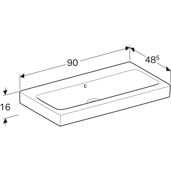 Pesuallas Geberit iCon L90cm ylivuoto