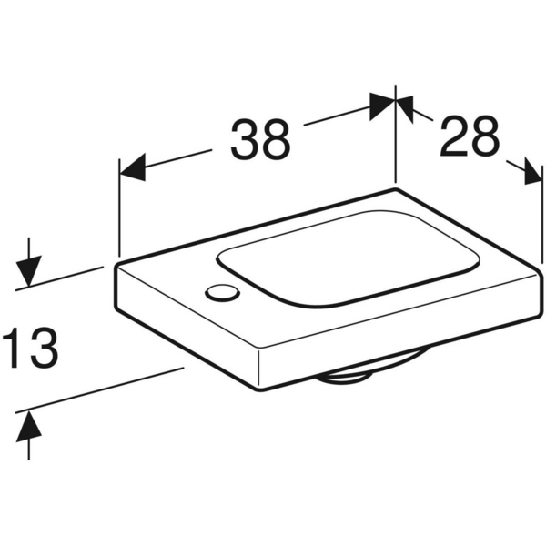 Pesuallas Geberit iCon Light L38 S28cm hanareikä vasemmalla KeraTect