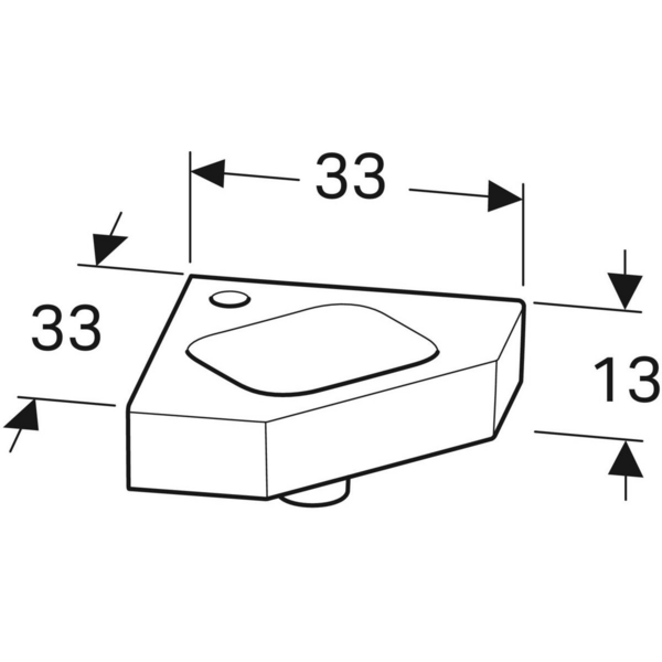 Kulmapesuallas Geberit iCon L46cm hanareikä KeraTect