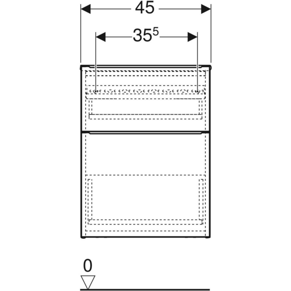 Sivukaappi Geberit iCon L45 K60 S47,6cm hikkoripuu