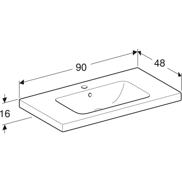 Pesuallas Geberit iCon Light L90 S48cm hanareikä ja ylivuoto KeraTect