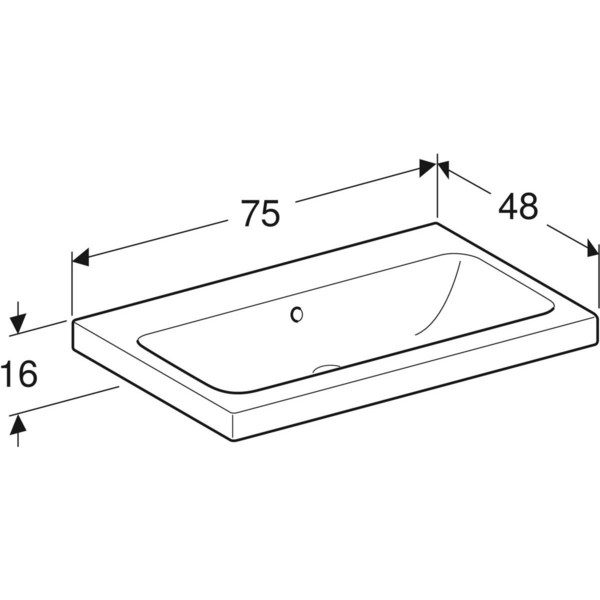 Pesuallas Geberit iCon Light L75 S48cm ylivuoto KeraTect