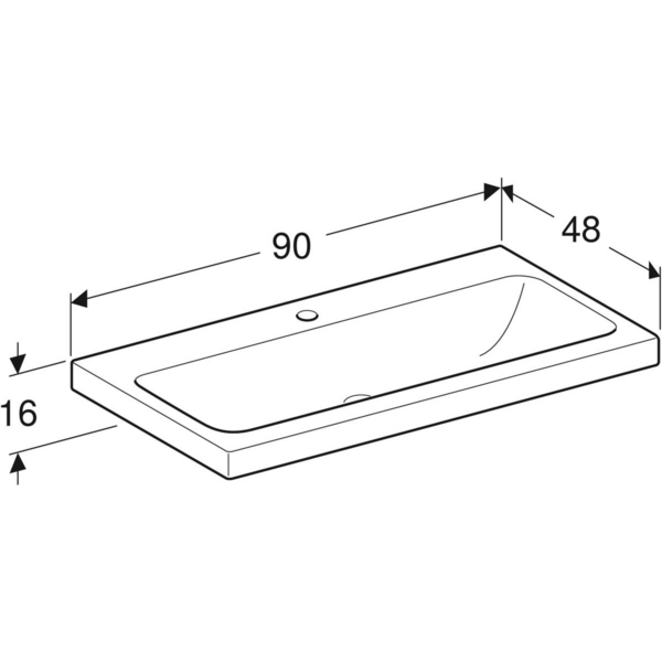 Pesuallas Geberit iCon Light L90 S48cm hanareikä