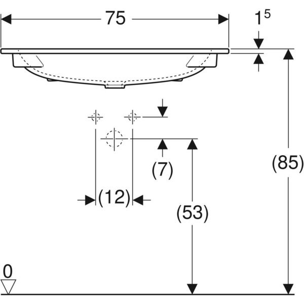 Tasoallas Geberit iCon L75cm hanareikä
