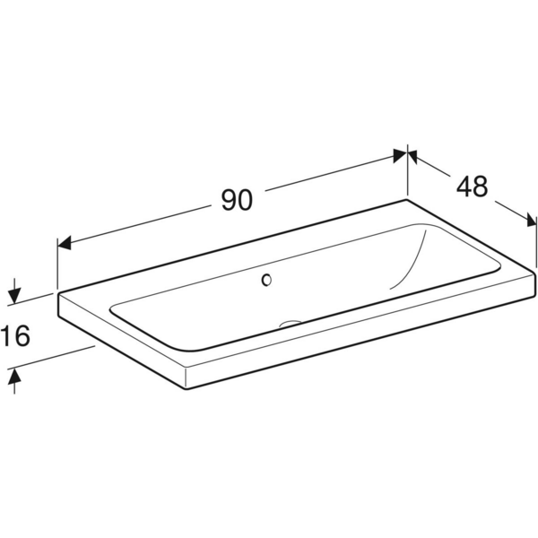 Pesuallas Geberit iCon Light L90 S48cm ylivuoto