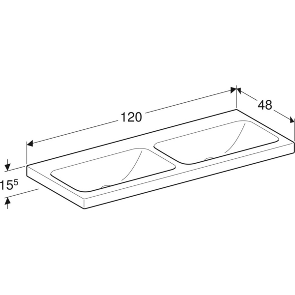 Kaksoispesuallas Geberit iCon Light L120 S48cm KeraTect