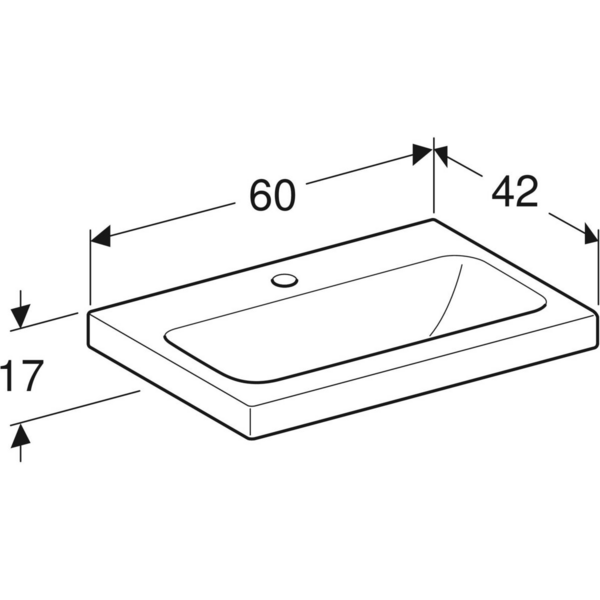 Pesuallas Geberit iCon Light C L60 S42cm hanareikä KeraTect