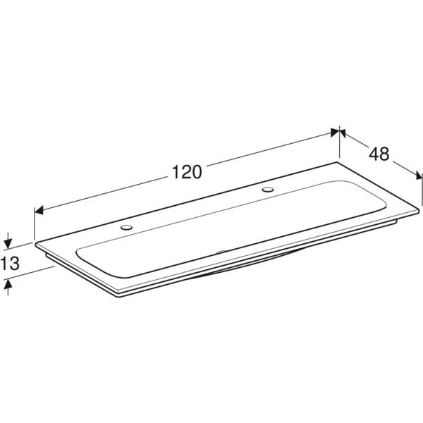 Tasoallas Geberit iCon L120cm kaksi hanareikää KeraTect