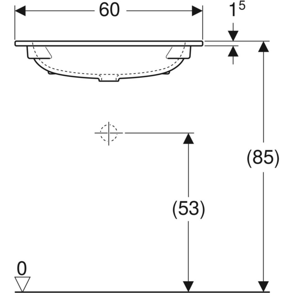 Tasoallas Geberit iCon L60cm KeraTect