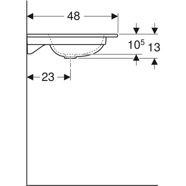 Tasoallas Geberit iCon L60cm hanareikä KeraTect