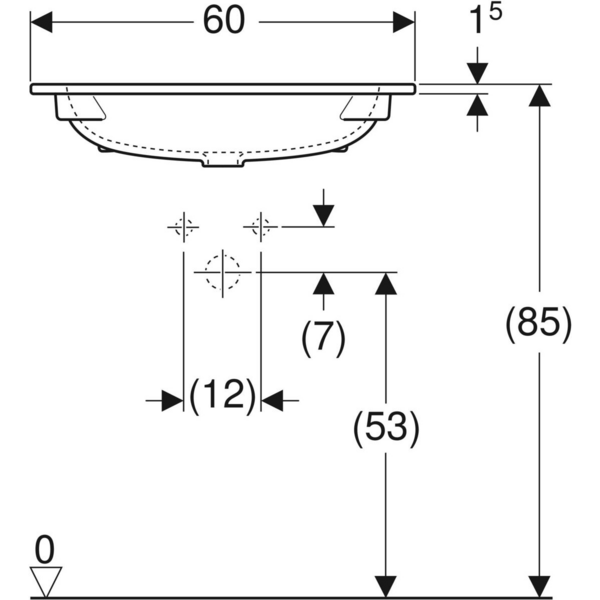 Tasoallas Geberit iCon L60cm hanareikä