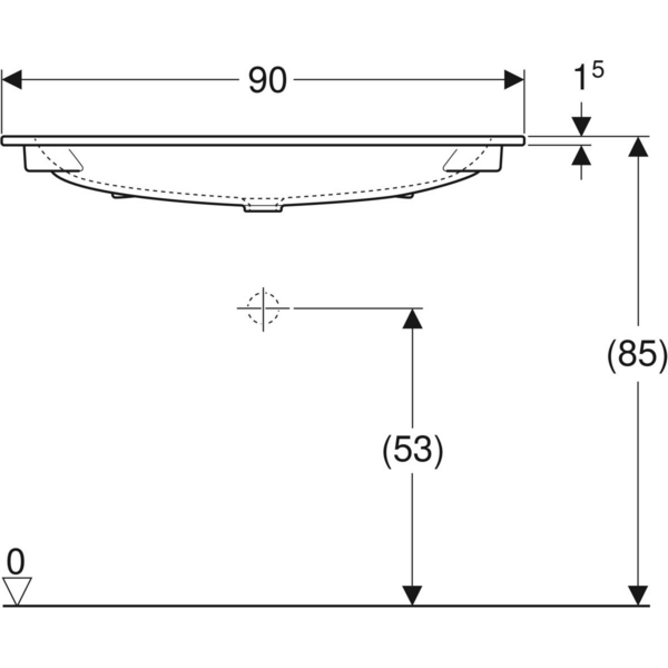 Tasoallas Geberit iCon L90cm KeraTect