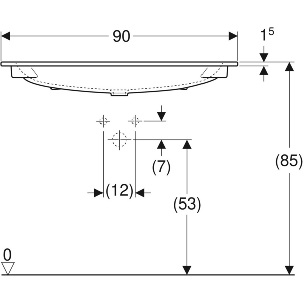 Tasoallas Geberit iCon L90cm hanareikä