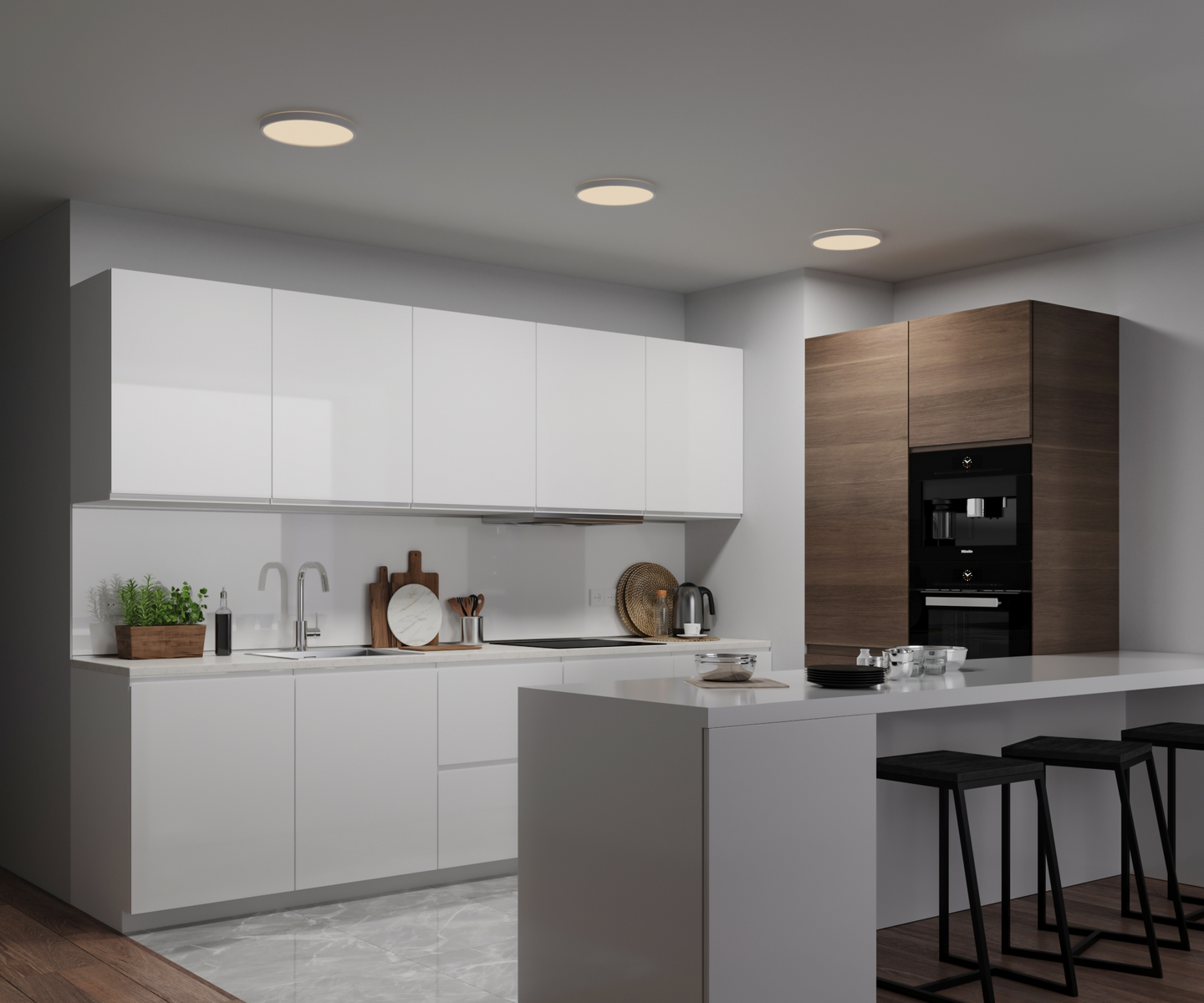 Plafondi Nordlux Oja led 294mm 14,5W 1600lm 3000/4000K valkoinen