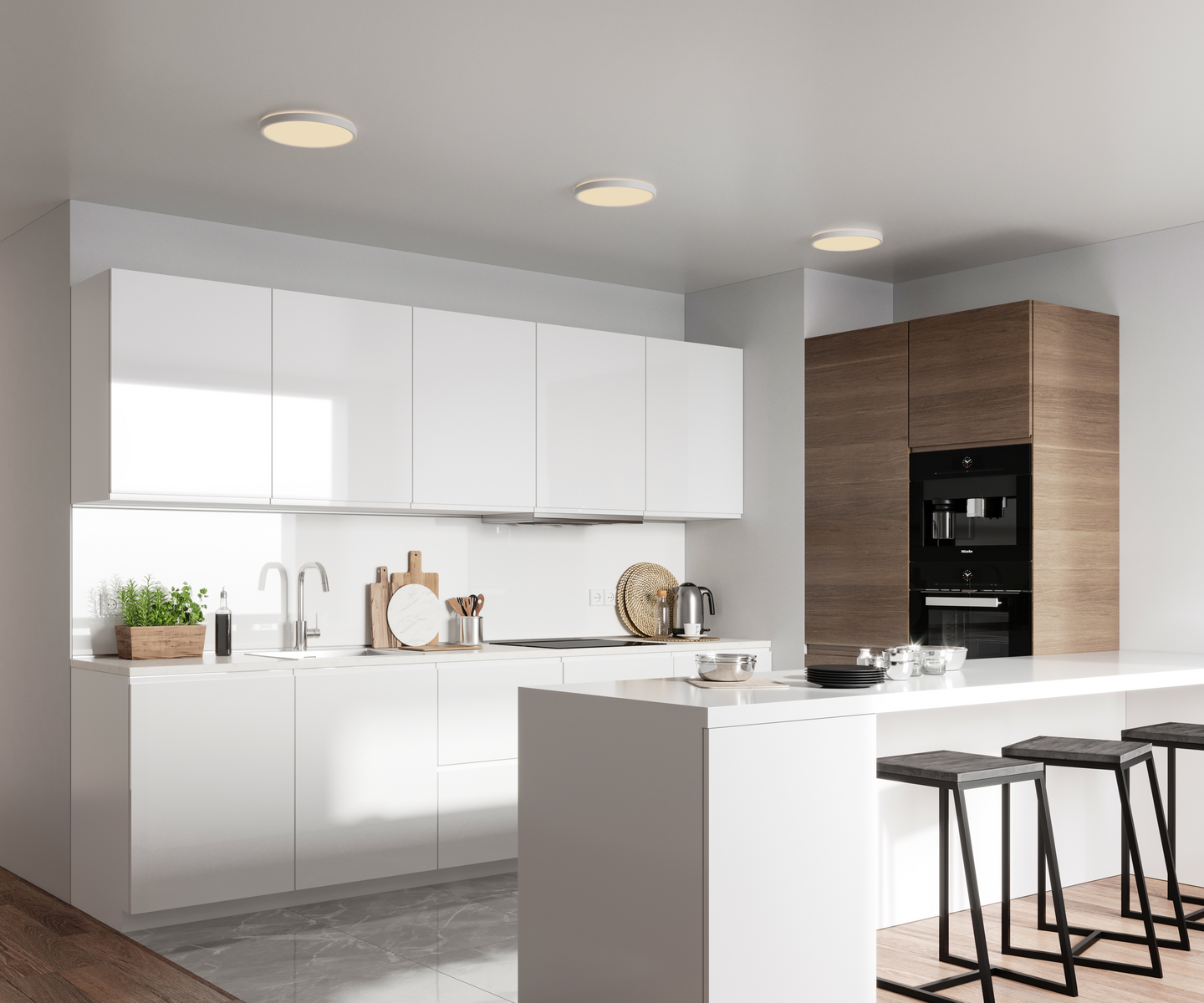 Plafondi Nordlux Oja led 294mm 14,5W 1600lm 3000/4000K valkoinen