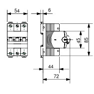 Johdonsuojakatkaisija GW92067 3X16A C-käyrä 6kA