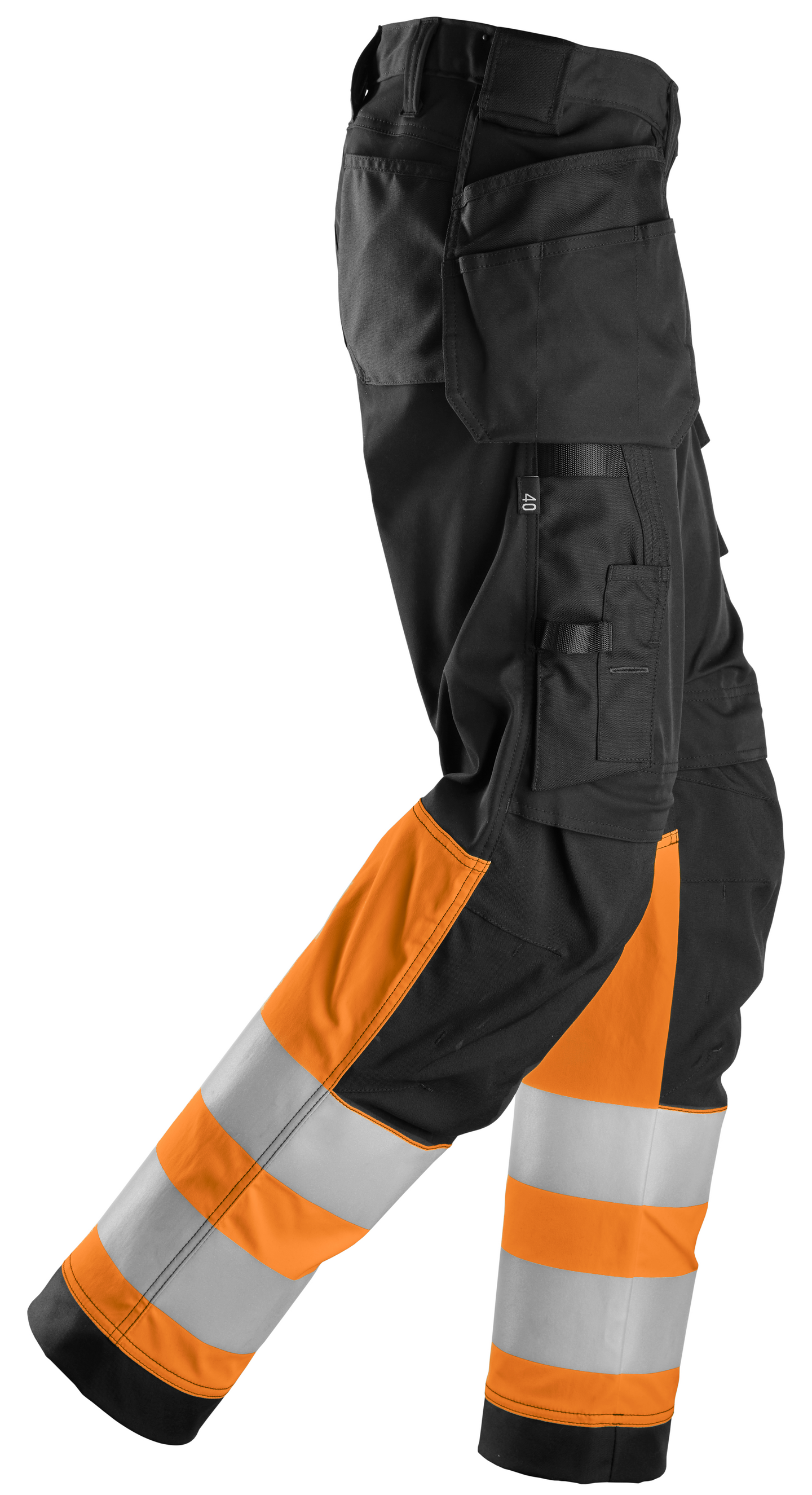 Työhousut Snickers naisten 6734-0455 Hi-Vis musta-oranssi koko 18