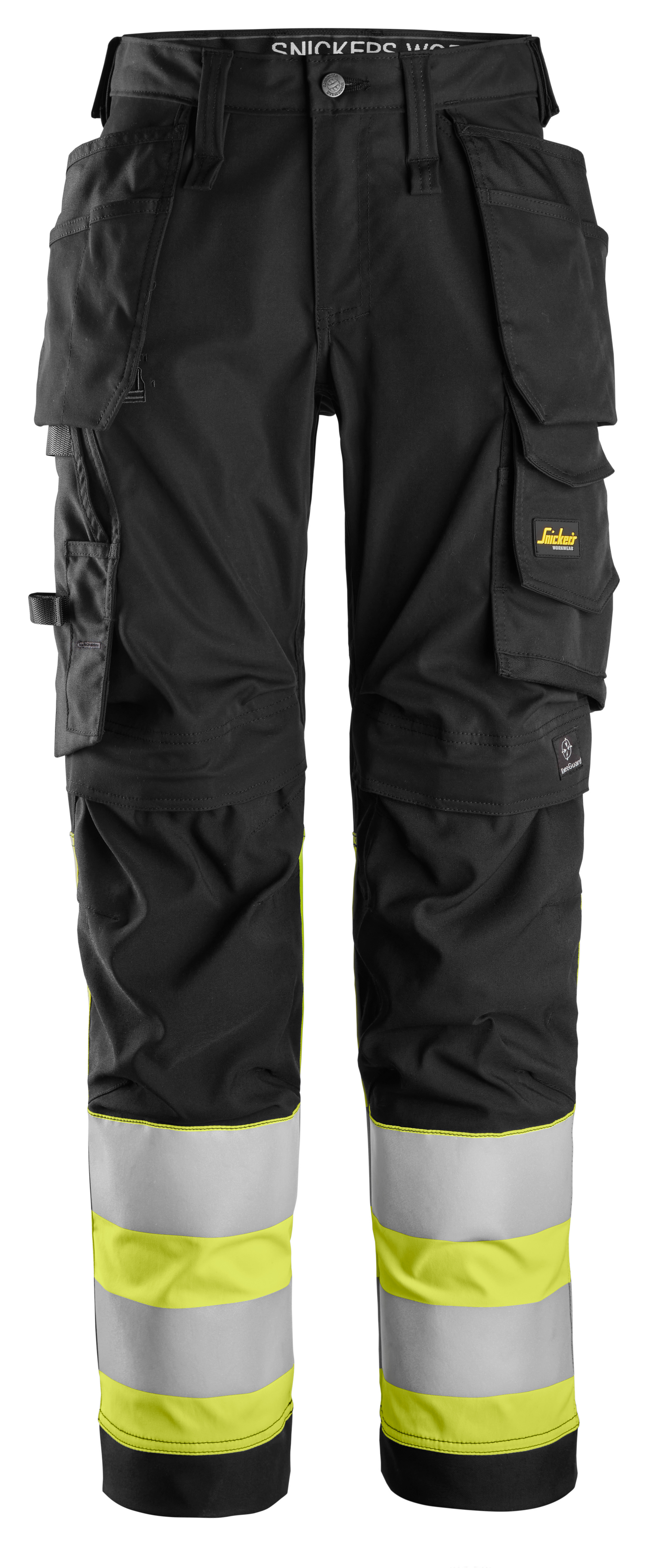 Työhousut Snickers naisten 6734-0466 Hi-Vis musta-keltainen koko 18