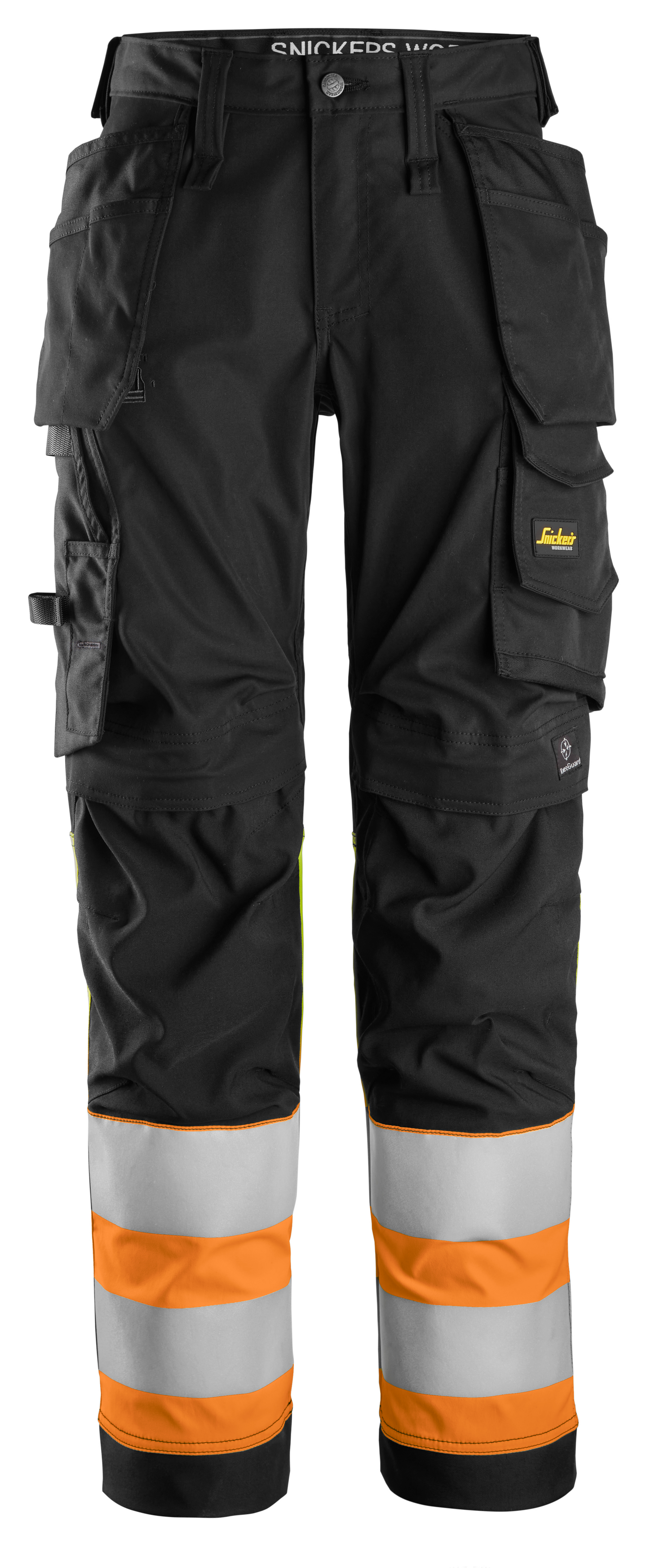 Työhousut Snickers naisten 6734-0455 Hi-Vis musta-oranssi koko 18