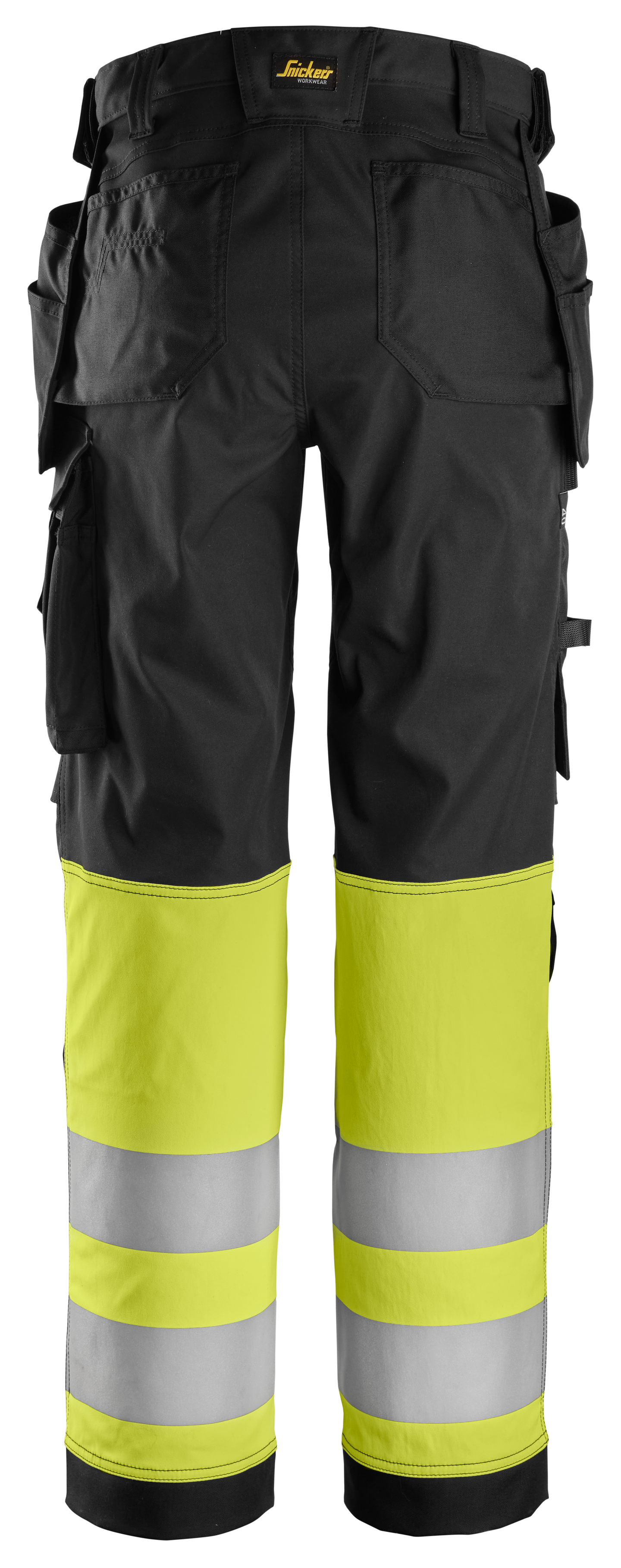 Työhousut Snickers naisten 6734-0466 Hi-Vis musta-keltainen koko 18