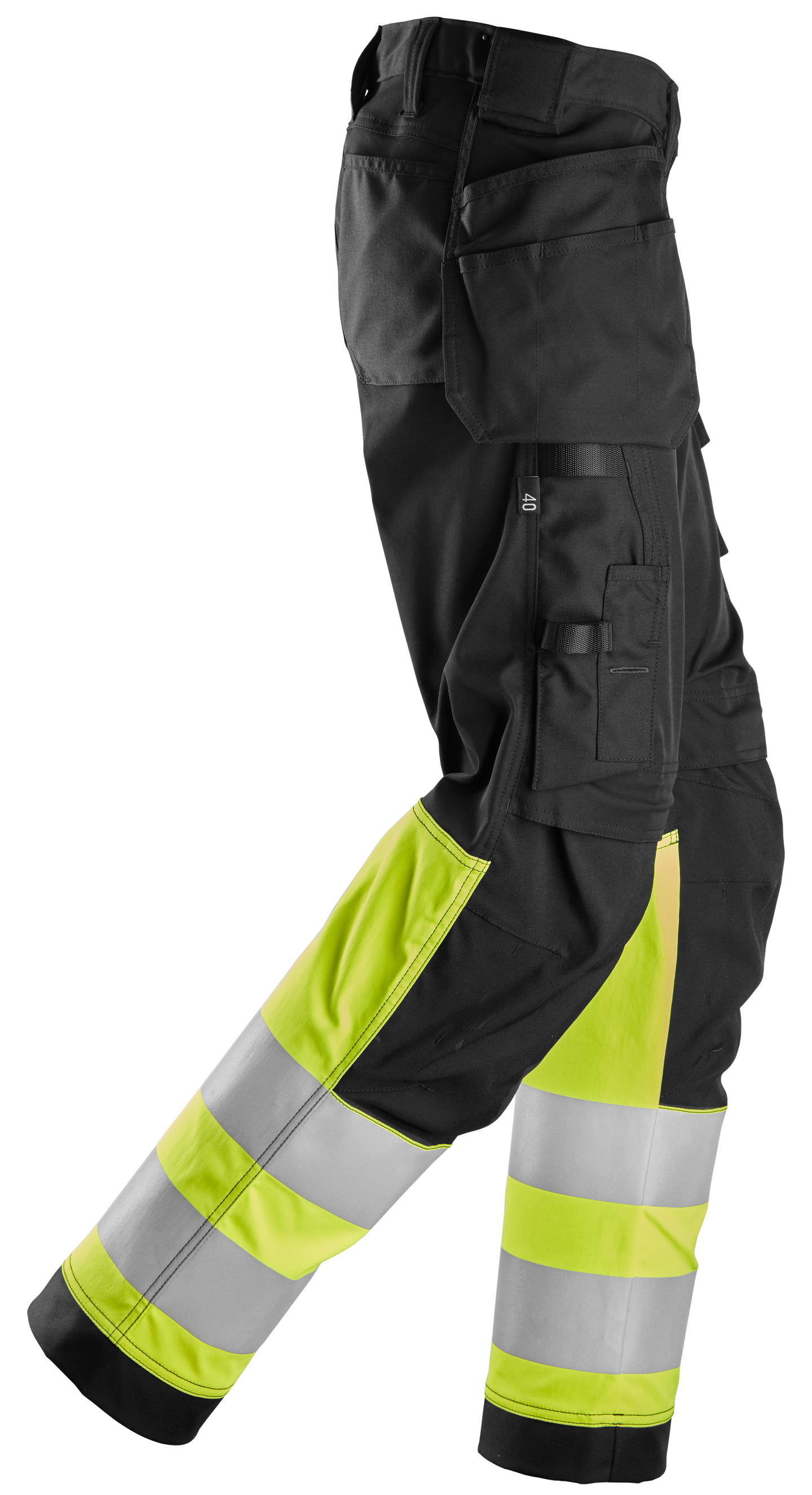 Työhousut Snickers naisten 6734-0466 Hi-Vis musta-keltainen koko 18