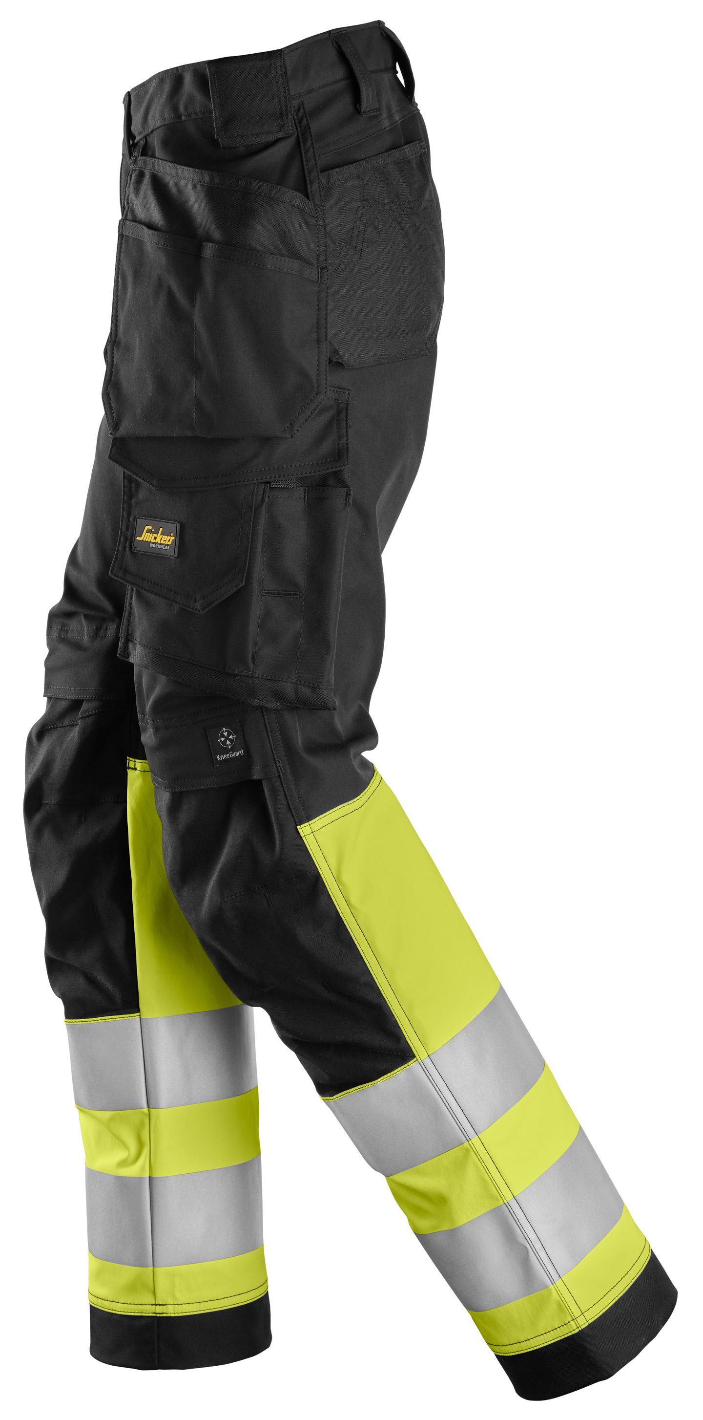 Työhousut Snickers naisten 6734-0466 Hi-Vis musta-keltainen koko 18