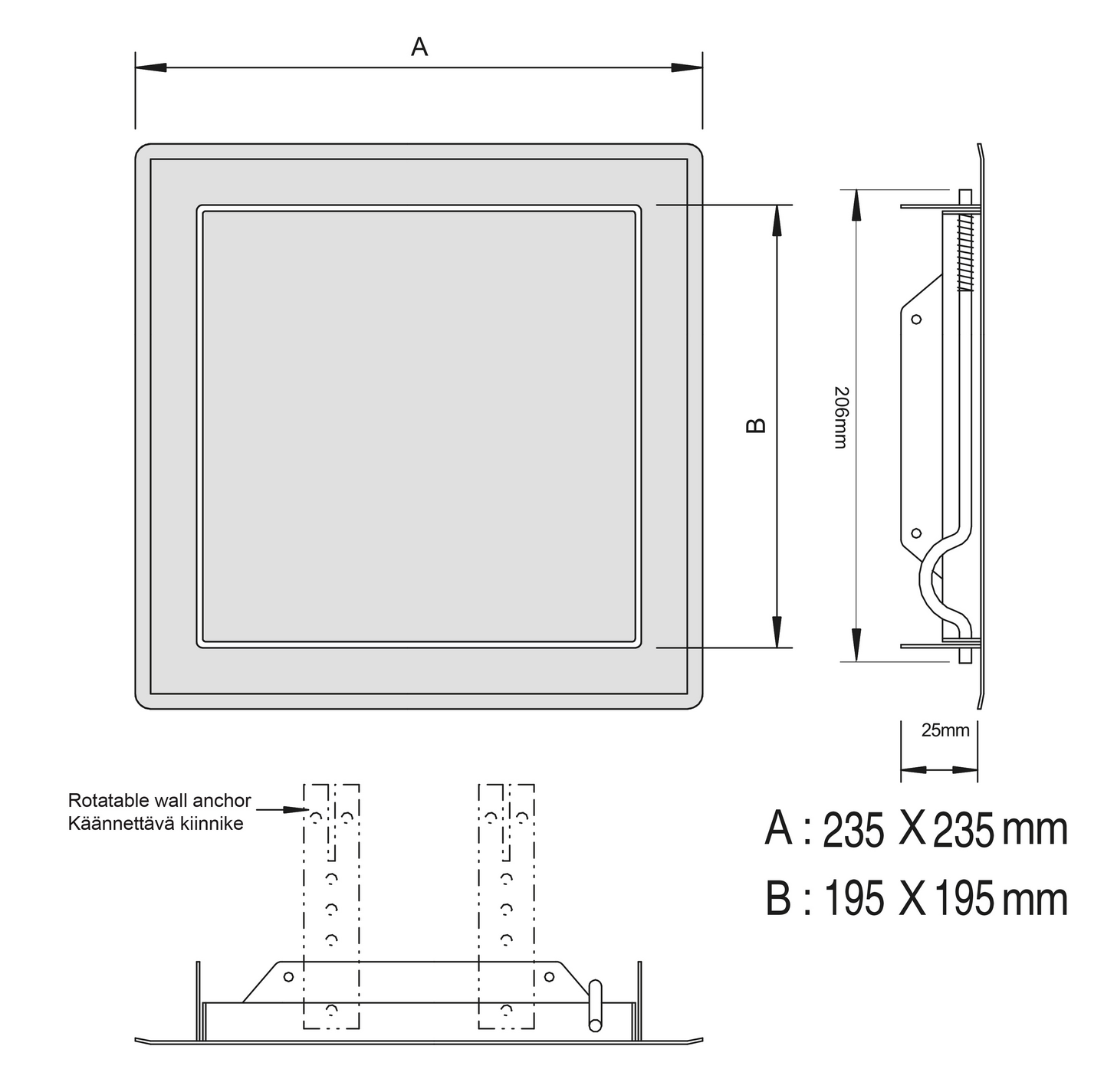 Tarkastusluukku PROF Push-Up