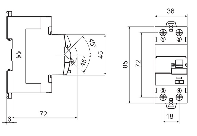 Vikavirtasuojakytkin GWD4032 30mA /2x40A