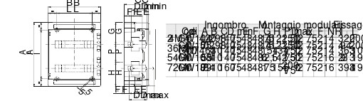Moduulikotelo pinta GW40104BS 24 (12x2)m IP65