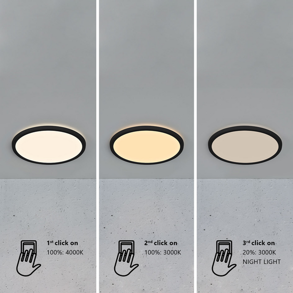 Plafondi Nordlux Oja led 19W 2100lm 3000/4000K IP54 musta