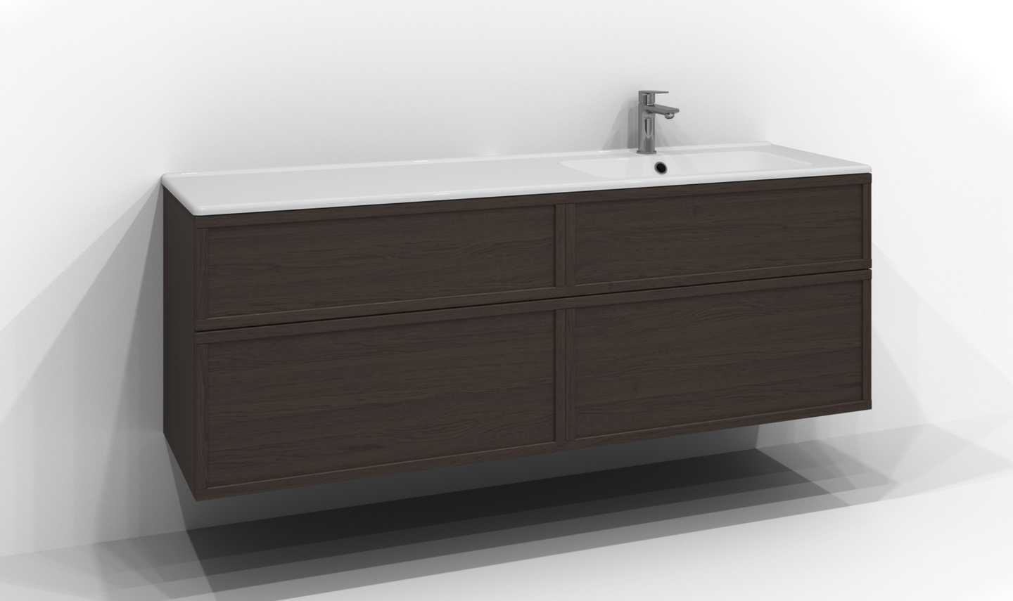 Allaskaappi Svedbergs Poem 160x45 tumma saarni 4 laatikkoa kehys