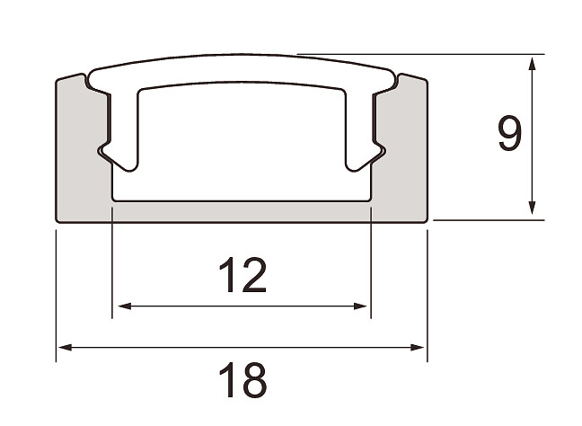 Alumiiniprofiili Airam Slimline Kit PCO 2m