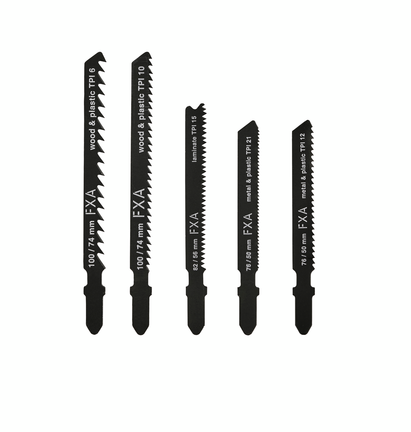 Pistosahanteräsarja FXA puu, laminaatti ja metalli 5-osainen