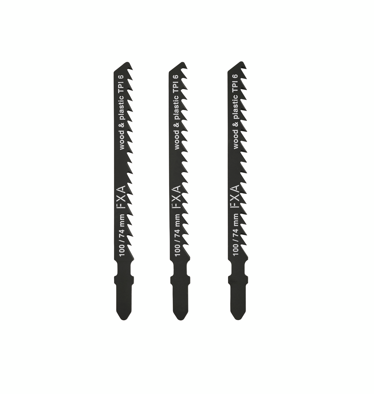 Pistosahanterä FXA puu ja muovi nopea sahaus 100mm TPI 6 3kpl
