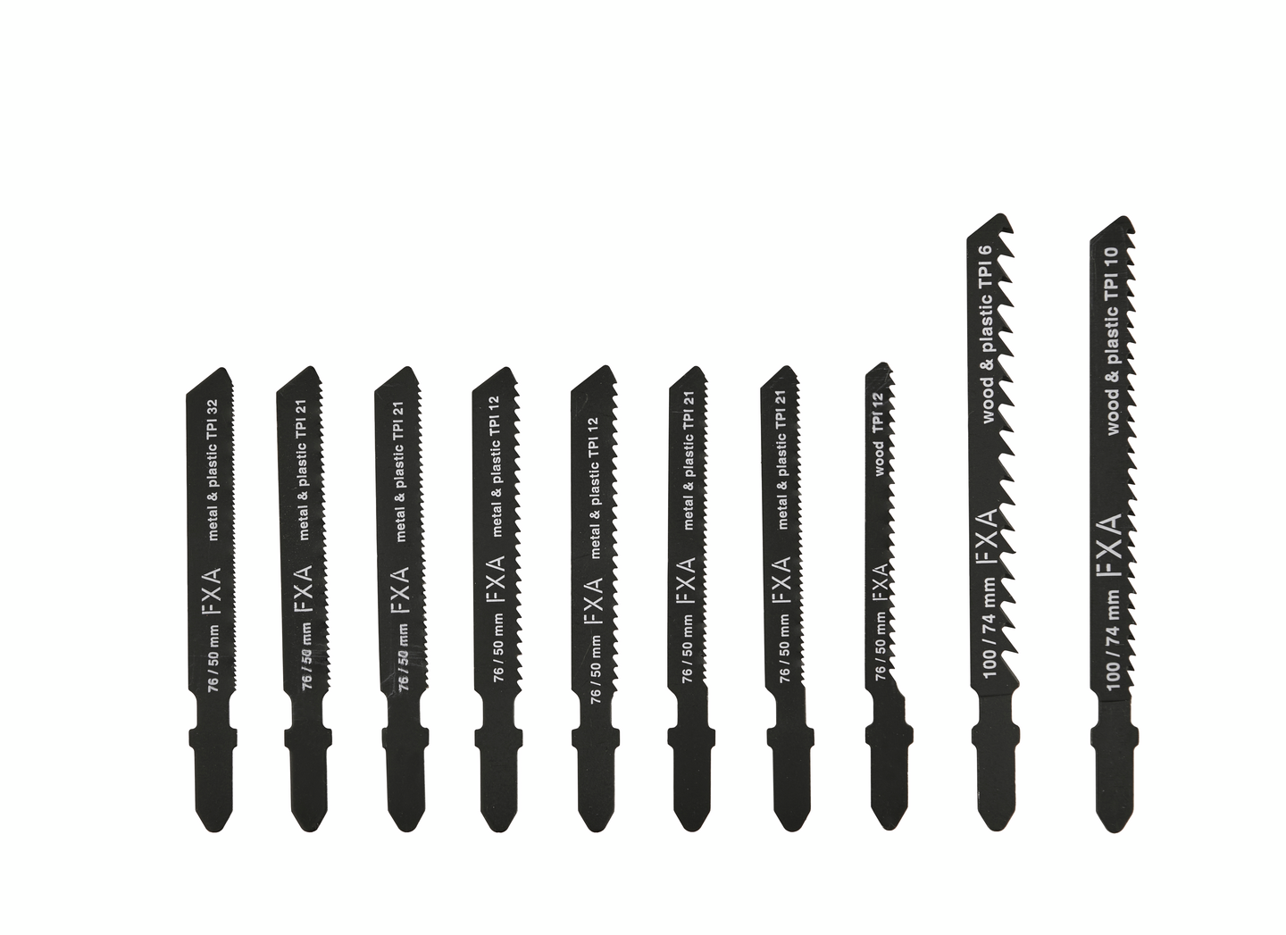 Pistosahanteräsarja FXA metalli ja muovi 10-osainen